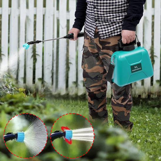 pulverisateur a batterie  2 vus de proche buse et jet