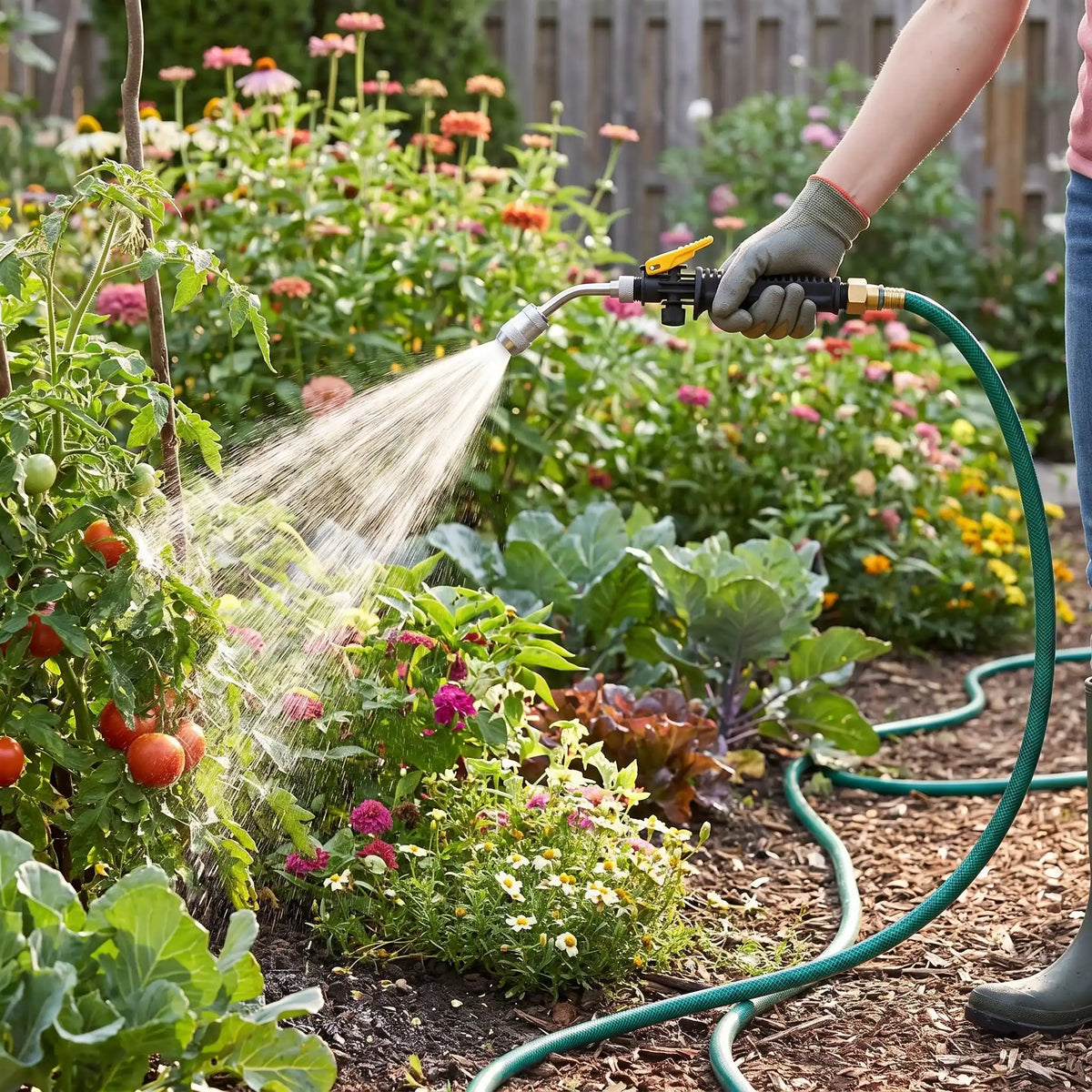 pulvérisateur lance utilise par personne pour arroser tomates et jardins