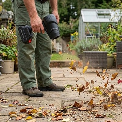 Souffleur de feuilles utilisé par personne debout