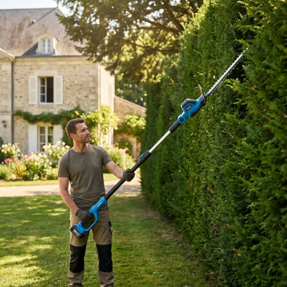 taille haie telescopique utilise par homme